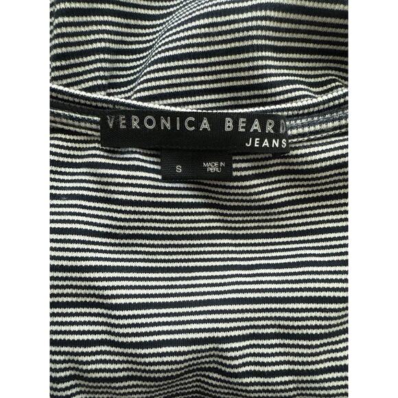 Veronica Beard Starling Striped Puff-Sleeve Top Black & White Size Small - Picture 11 of 12